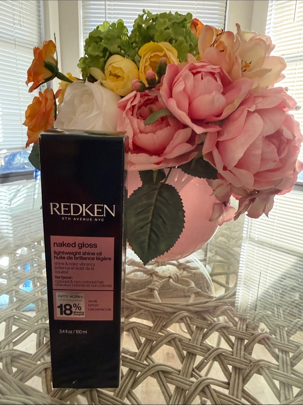 Redken Naked Gloss Lightweight Shine Oil - Black & Pink Box